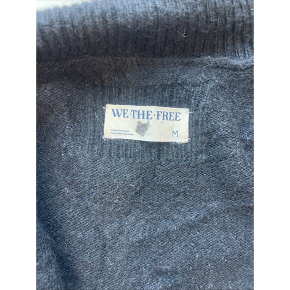 Free People Sz M Wool Blend Cardigan Cottage Core Boho Grandma Oversized Cozy - Picture 10 of 16